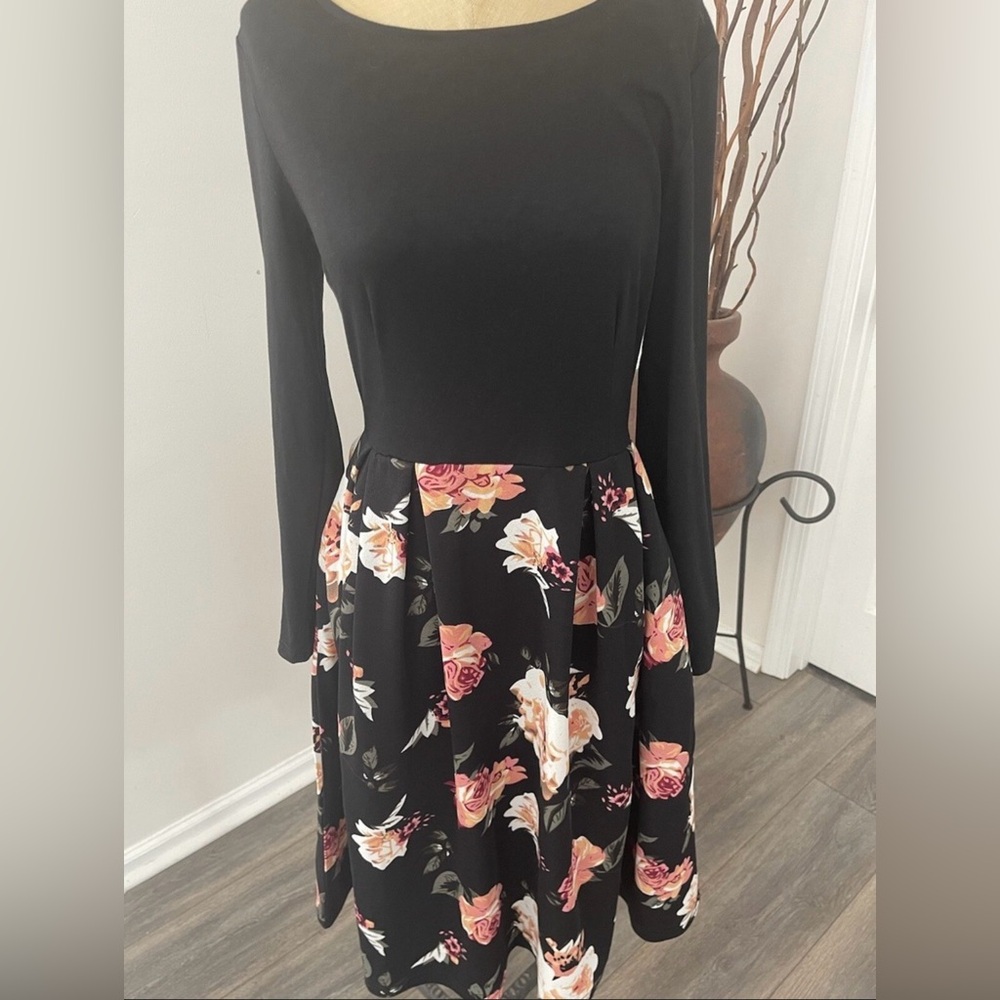 Floral Black Dress